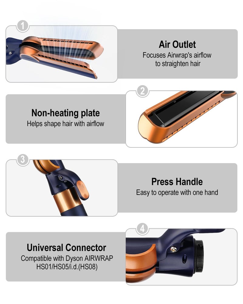 TEXOVYRAX Airflow attachment compatible with Dyson Airwrap Multi-Styler, No heat damage for Natural Straight Styling, fits HS01 HS05 i.d. Prussian Blue - Image 5